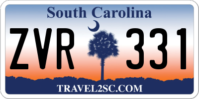 SC license plate ZVR331