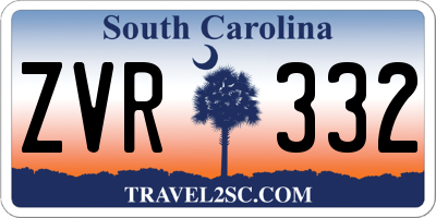 SC license plate ZVR332