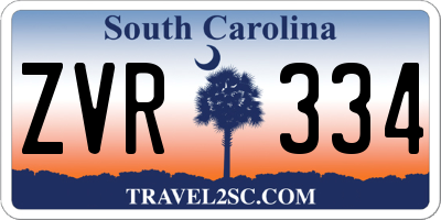 SC license plate ZVR334