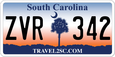 SC license plate ZVR342