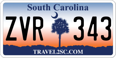 SC license plate ZVR343