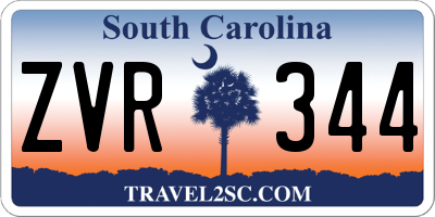 SC license plate ZVR344