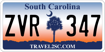 SC license plate ZVR347