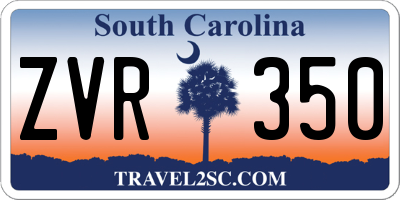 SC license plate ZVR350