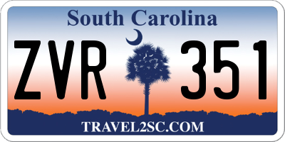 SC license plate ZVR351