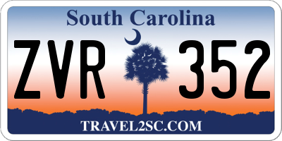 SC license plate ZVR352