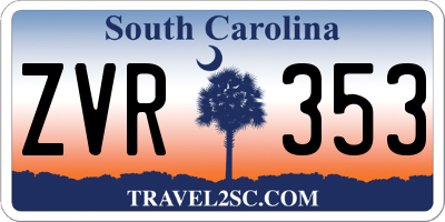 SC license plate ZVR353
