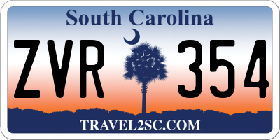 SC license plate ZVR354