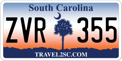 SC license plate ZVR355