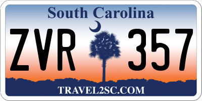 SC license plate ZVR357
