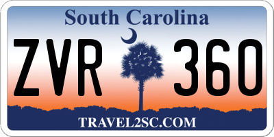 SC license plate ZVR360