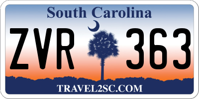 SC license plate ZVR363