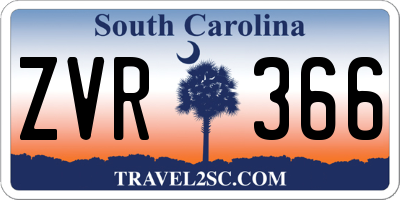 SC license plate ZVR366
