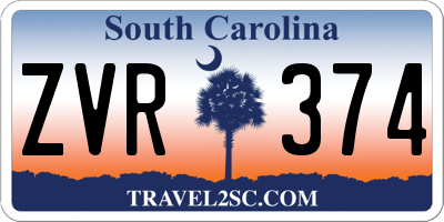 SC license plate ZVR374