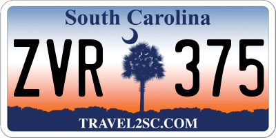 SC license plate ZVR375