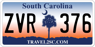 SC license plate ZVR376