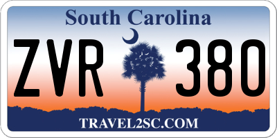 SC license plate ZVR380