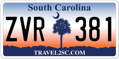 SC license plate ZVR381