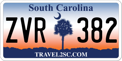 SC license plate ZVR382