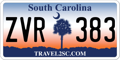 SC license plate ZVR383