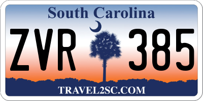 SC license plate ZVR385