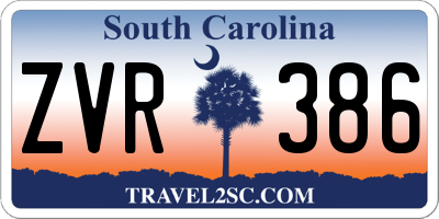 SC license plate ZVR386