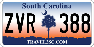SC license plate ZVR388