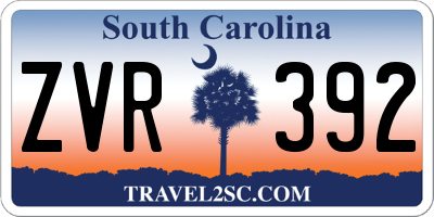 SC license plate ZVR392