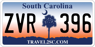 SC license plate ZVR396
