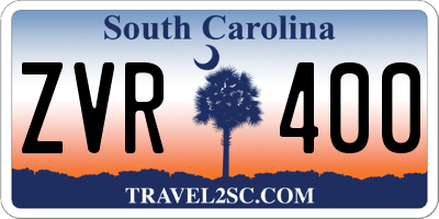 SC license plate ZVR400