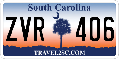 SC license plate ZVR406