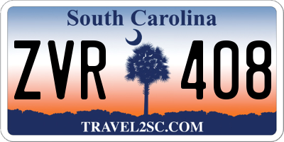 SC license plate ZVR408