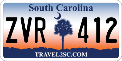 SC license plate ZVR412