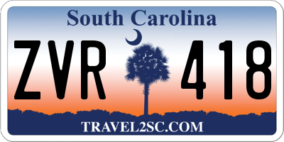 SC license plate ZVR418