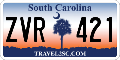 SC license plate ZVR421