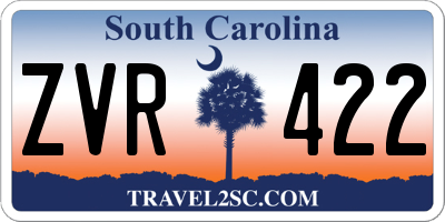 SC license plate ZVR422