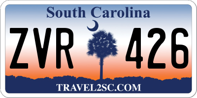 SC license plate ZVR426