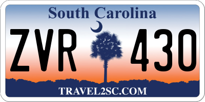 SC license plate ZVR430