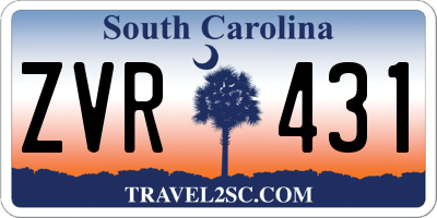 SC license plate ZVR431