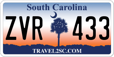 SC license plate ZVR433