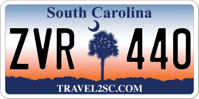 SC license plate ZVR440