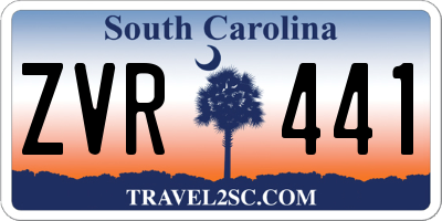 SC license plate ZVR441