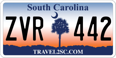 SC license plate ZVR442