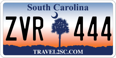 SC license plate ZVR444