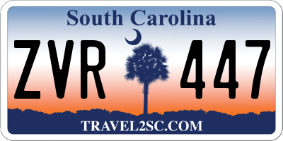 SC license plate ZVR447