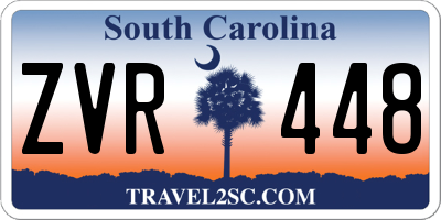 SC license plate ZVR448
