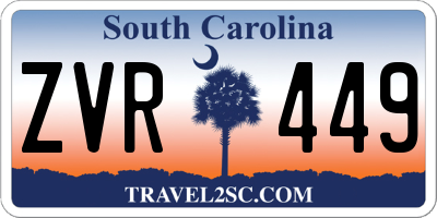 SC license plate ZVR449