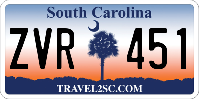 SC license plate ZVR451