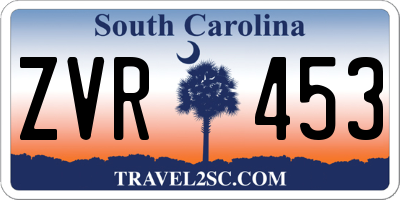 SC license plate ZVR453