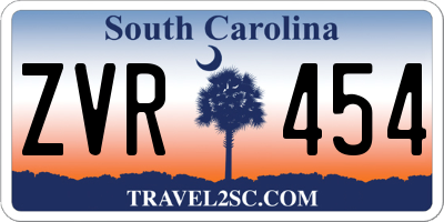 SC license plate ZVR454